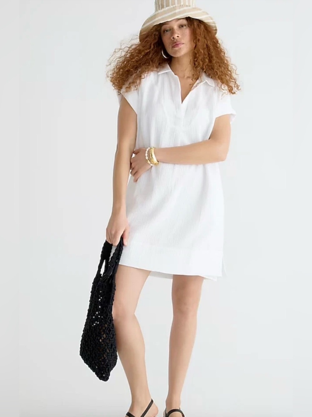 J.Crew V-Neck Shirtdress Minimalist Lightweight Size S
